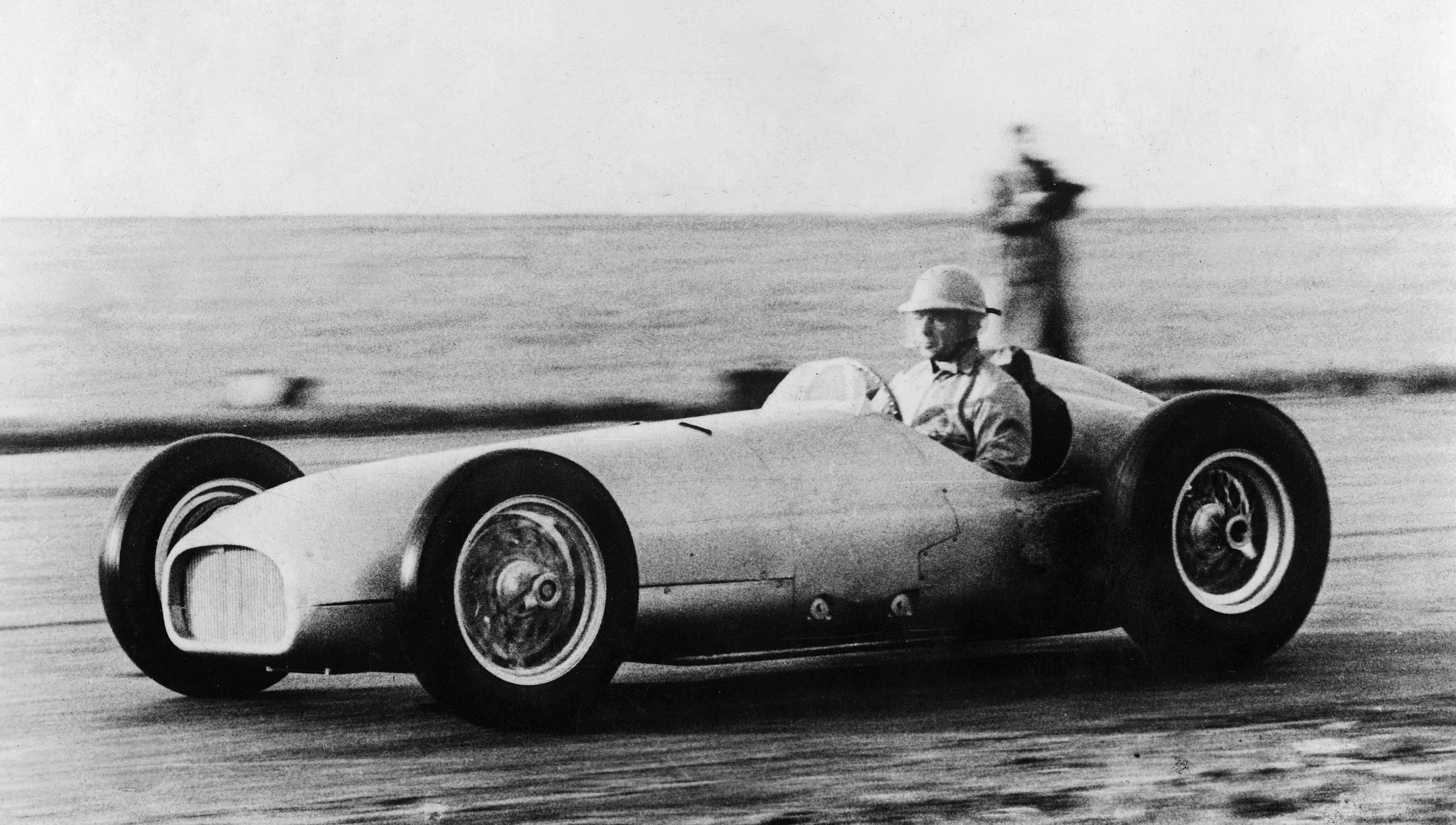 BRM V16 on test being driven by Ken Richardson 1950
