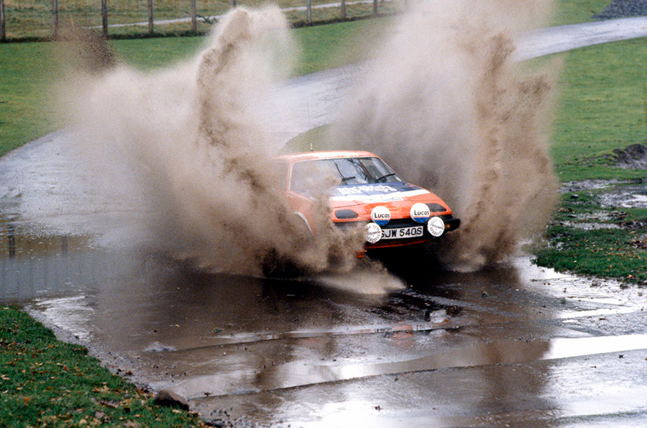 1978 FIA World Rally Championship Lombard RAC Rally , Great Britian. 19th - 23rd November 1978. Tony Pond/Fred Gallagher speed through a water plash in their Triumph TR7 V8. Action. World Copyright:LAT Photographic Ref:35mm Image.