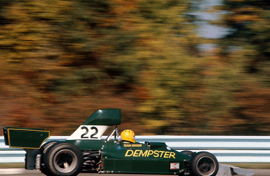 Watkins Glen, New York State, United States. 6 October 1974. Mike Wilds.  Ensign-Ford N174, retired, action.  World Copyright: LAT Photographic. Ref:  74USA30.